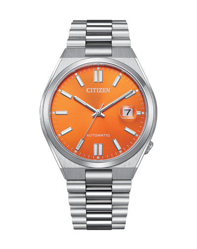 Citizen Tsuyosa Automatic Silver Stainless Steel Orange Dial Watch NJ0151- 88Z