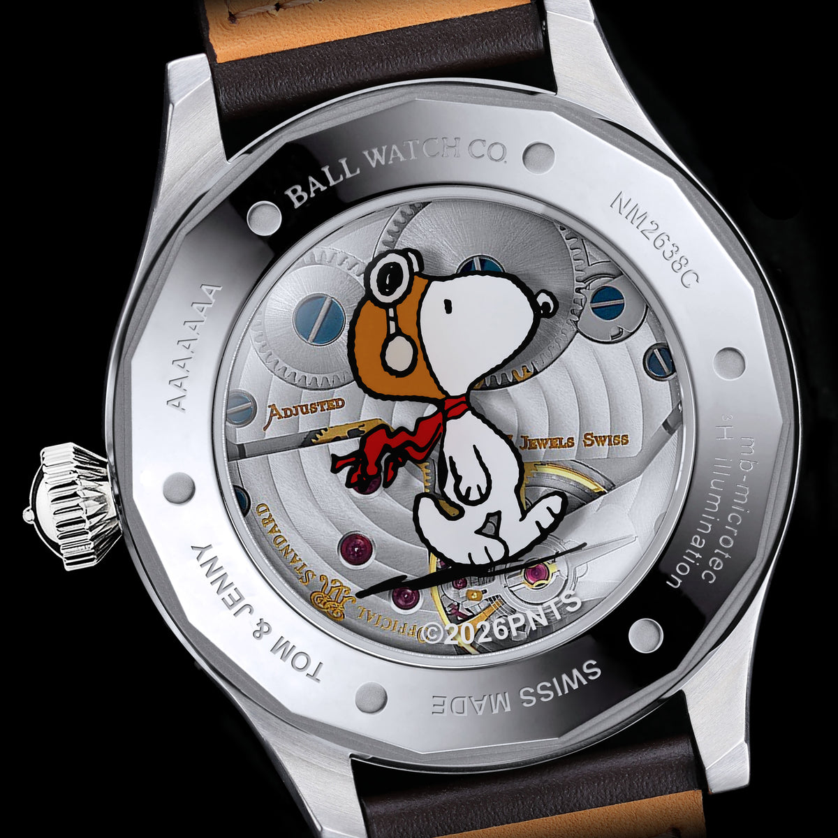 Ball Engineer Master II Snoopy Flying Ace Leather NM2638C-L2J-BK