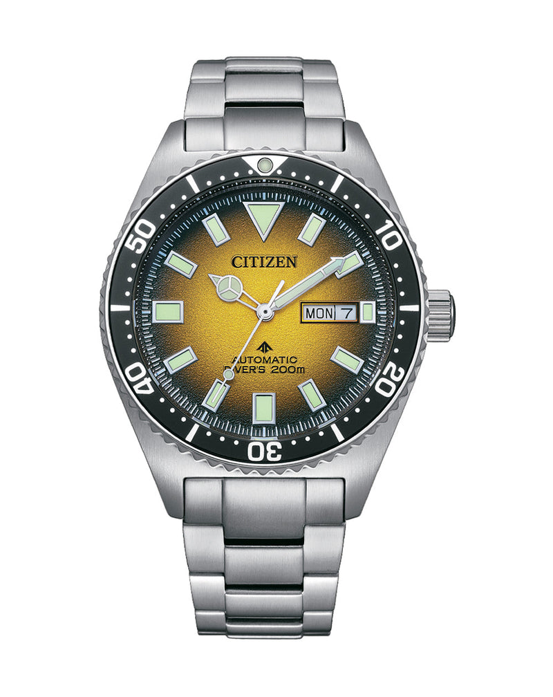 Citizen Promaster Automatic Stainless Steel Yellow Dial Watch NY0120- 52X