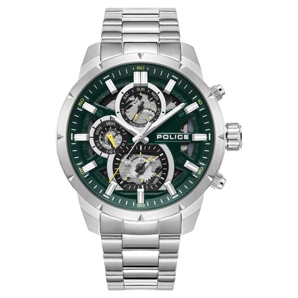 Police Chronograph Green Dial Stainless Steel Band Neist Men's Watch PEWJK0021805