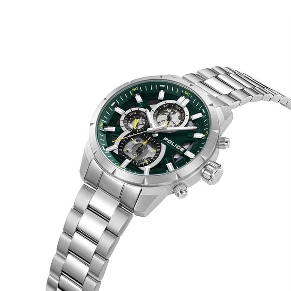 Police Chronograph Green Dial Stainless Steel Band Neist Men's Watch PEWJK0021805