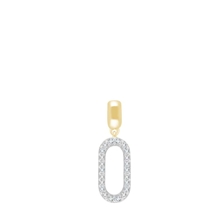 0.07ct Diamond Open Oval Drop Pendant in 9K Yellow Gold