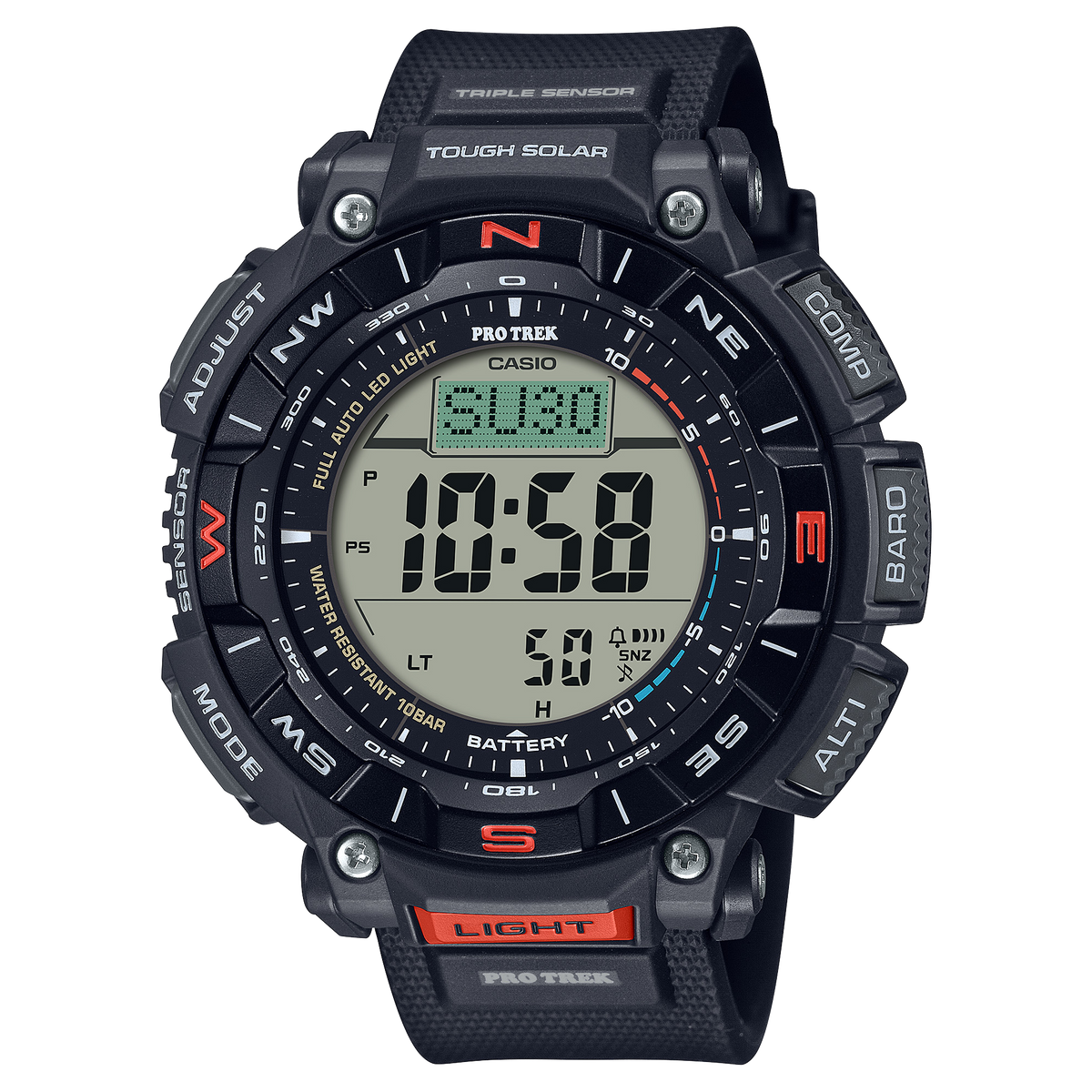 Casio Protrek Digital Solar Black Resin Band Watch PRG340-1D