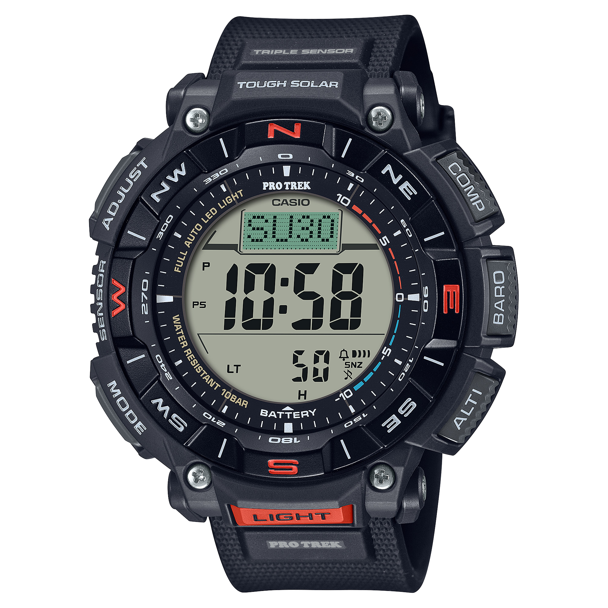 Casio Protrek Digital Solar Black Resin Band Watch PRG340-1D