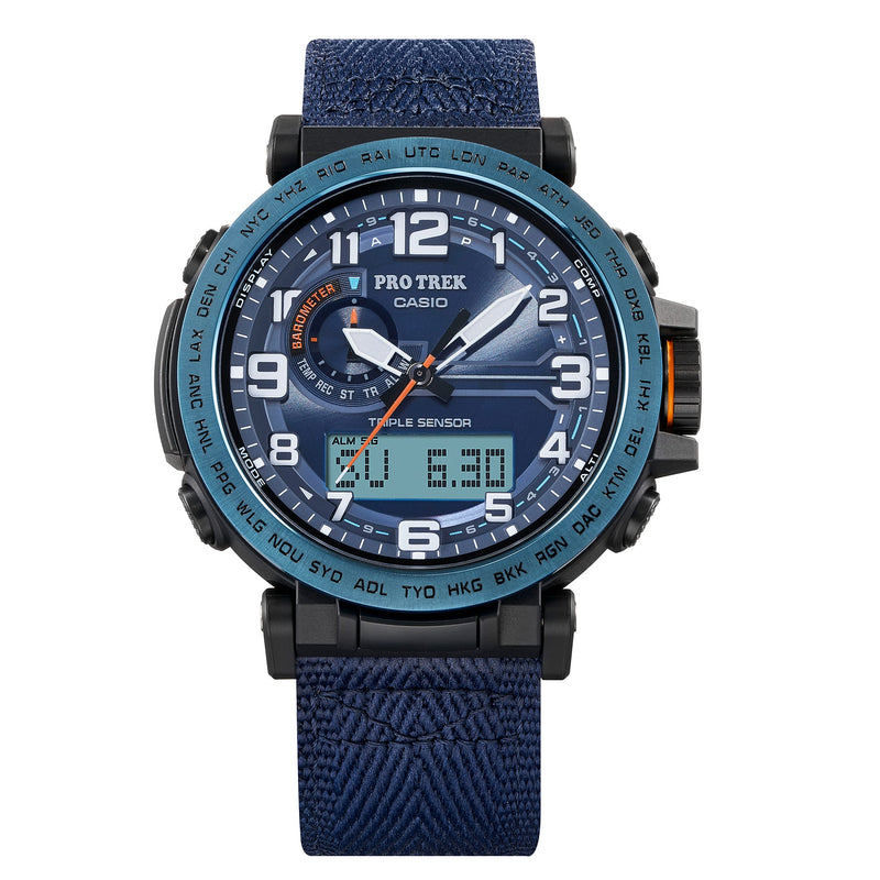 Casio Protek DUO Climber Blue Fabric Strap Watch PRG601YB-2D