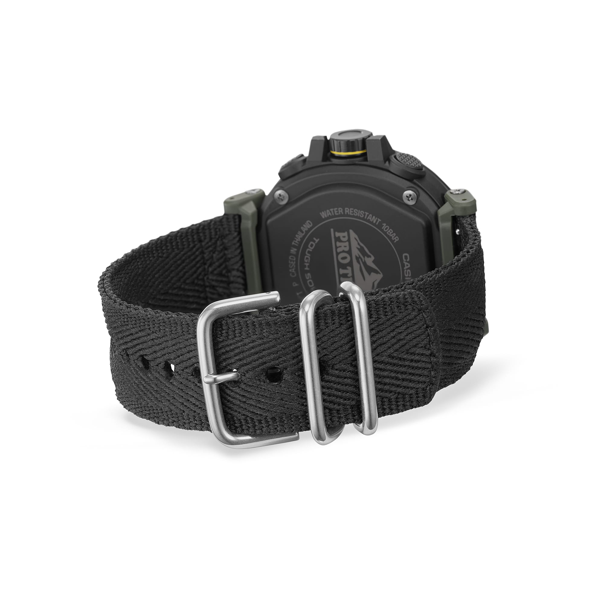 Casio Protek DUO Climber Black Fabric Strap Watch PRG601YB-3D