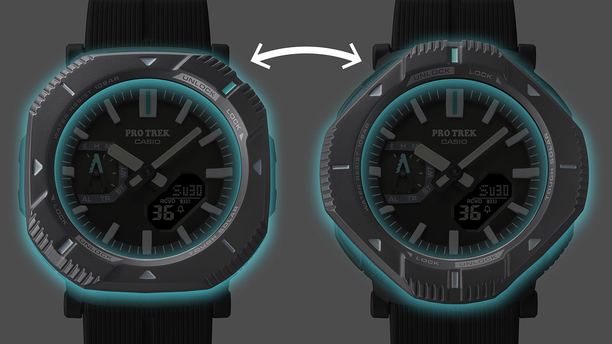 Casio Protrek DUO Solar Grey Resin Band Watch PRJB001-7D