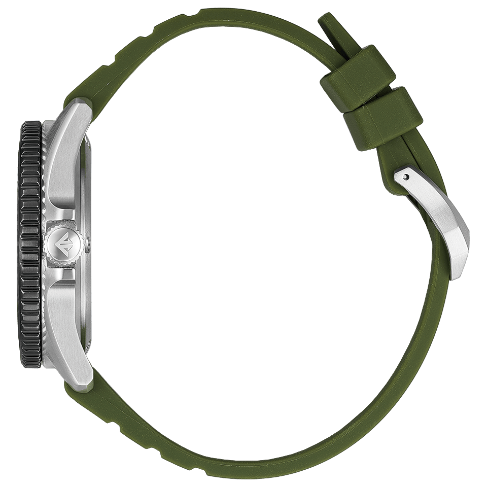 Citizen Promaster Diver BN0265-00A men's watch white dial olive green rubber strap dial detail