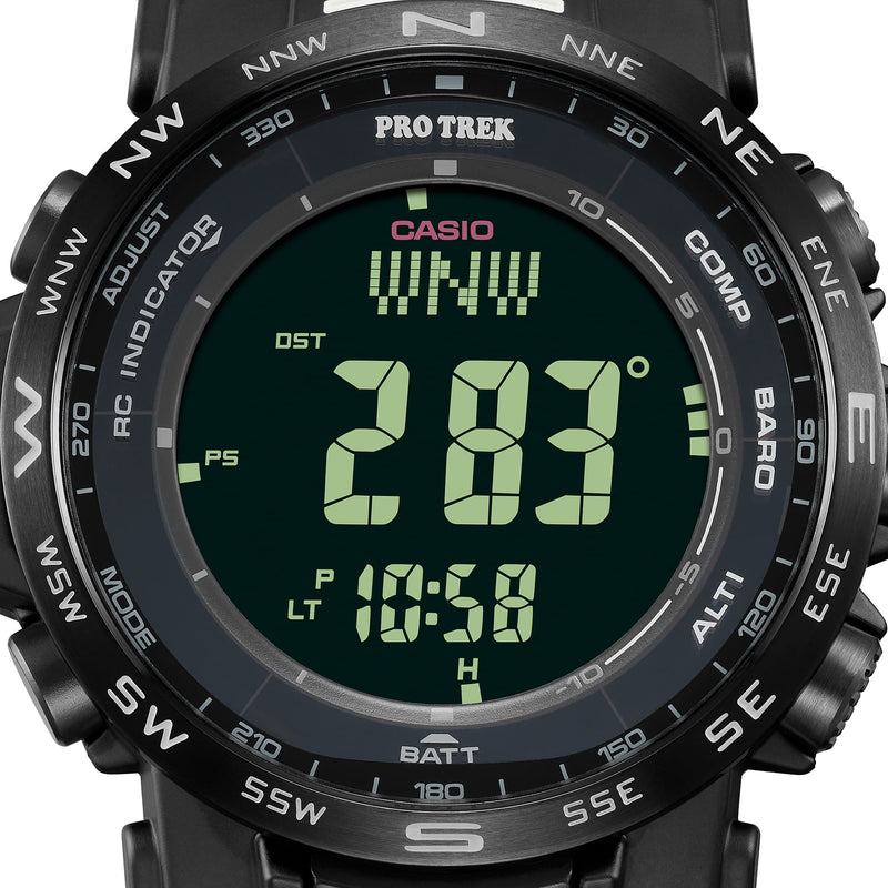 Digital sports watch with a compass bezel and large numeric display.