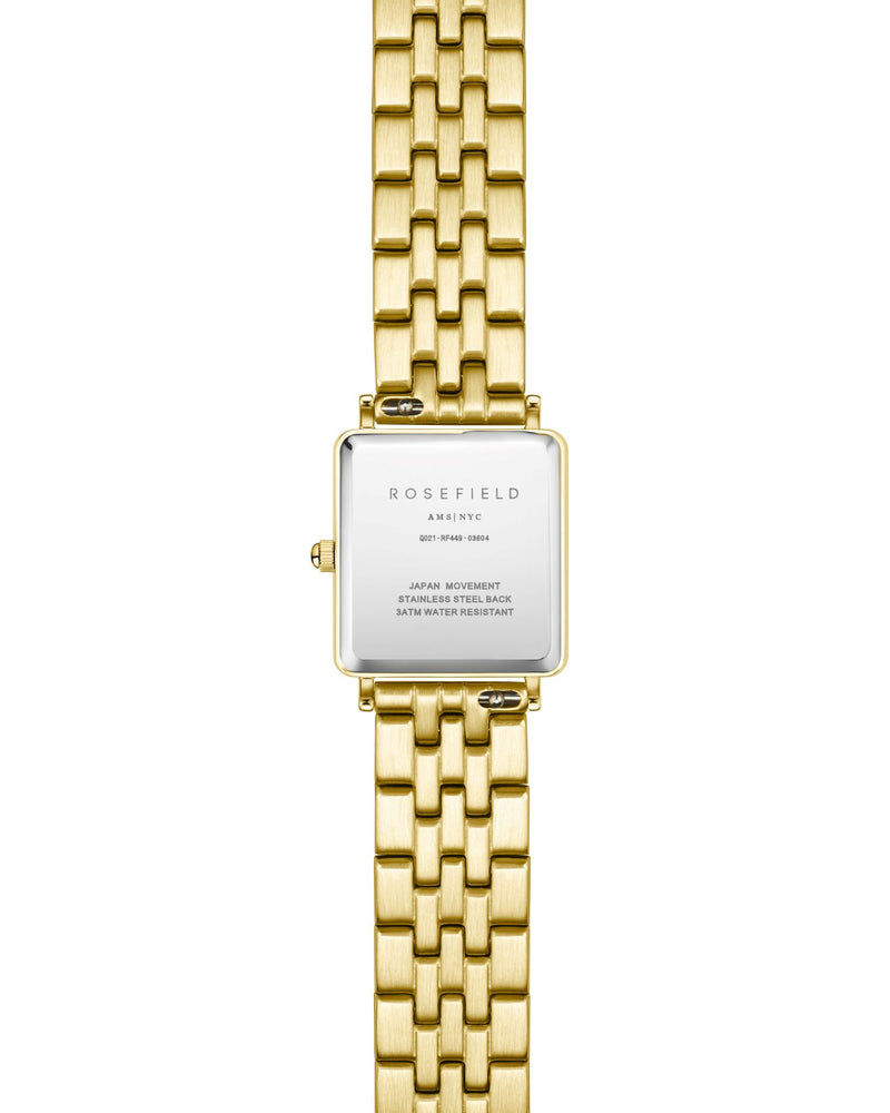 Rosefield The Boxy XS White Sunray Steel Gold Watch QMWSG-Q021