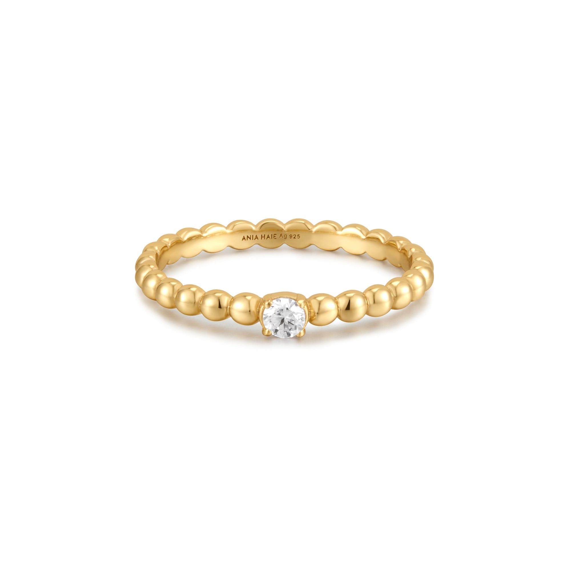 Ania Haie Gold Cubic Zirconia Dome Ring Luxury Statement Jewelry