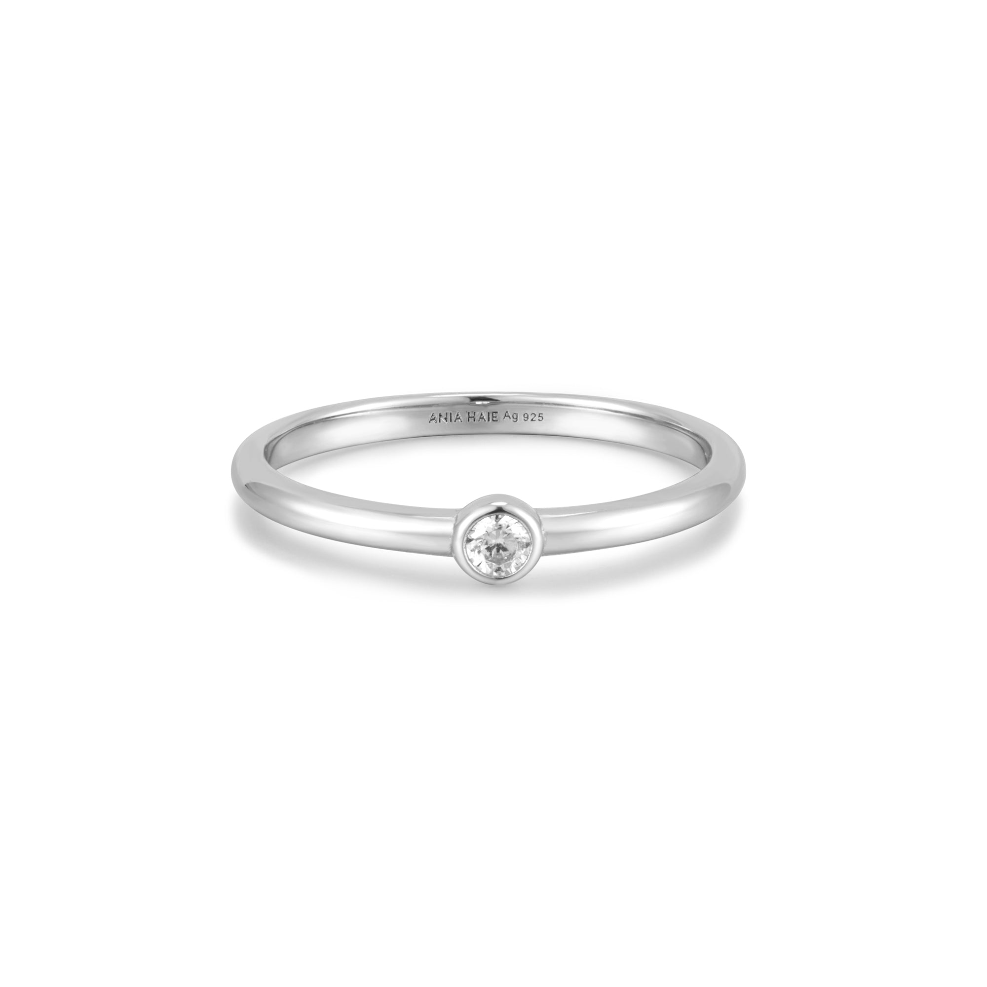 Ania Haie Silver Cubic Zirconia Ring Elegant Modern Statement Jewelry
