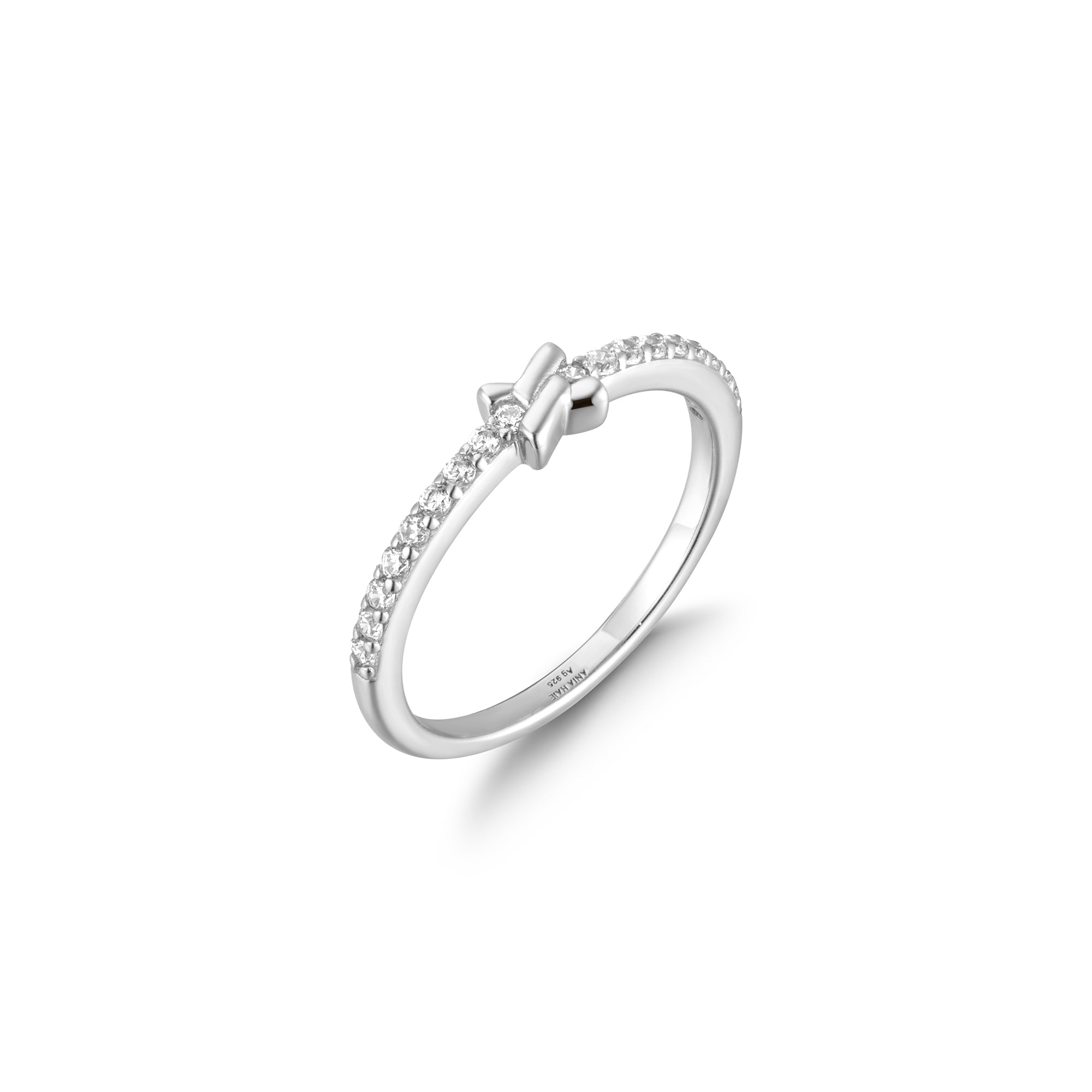 Ania Haie Silver Cross Ring Sterling Silver Modern Stacking Jewelry