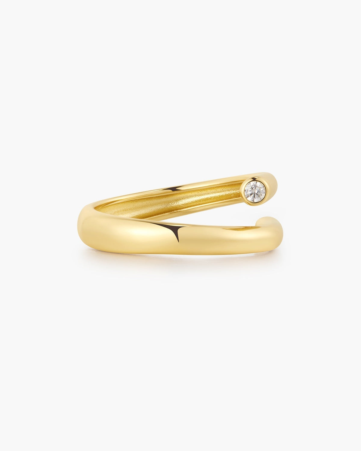 Ania Haie Gold Spiral Bezel-End Adjustable Ring R076-02G R076-02G front packshot