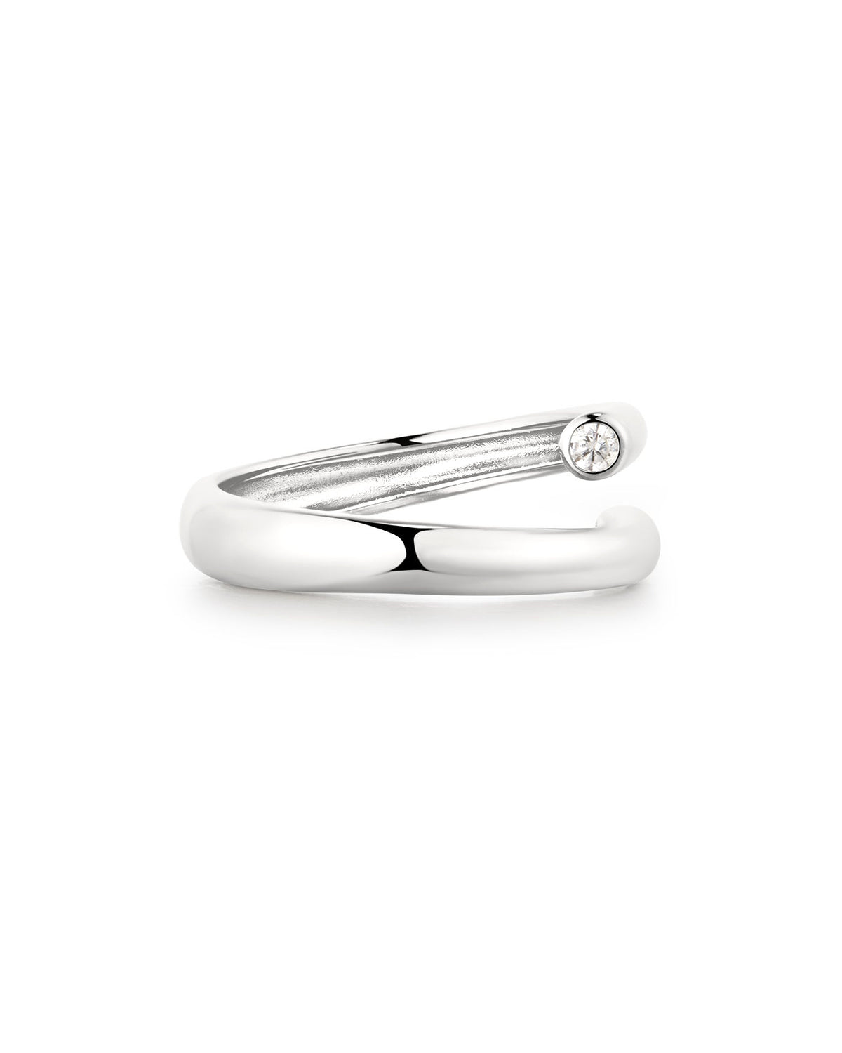 Ania Haie Silver Spiral Bezel-End Adjustable Ring R076-02H R076-02H front packshot