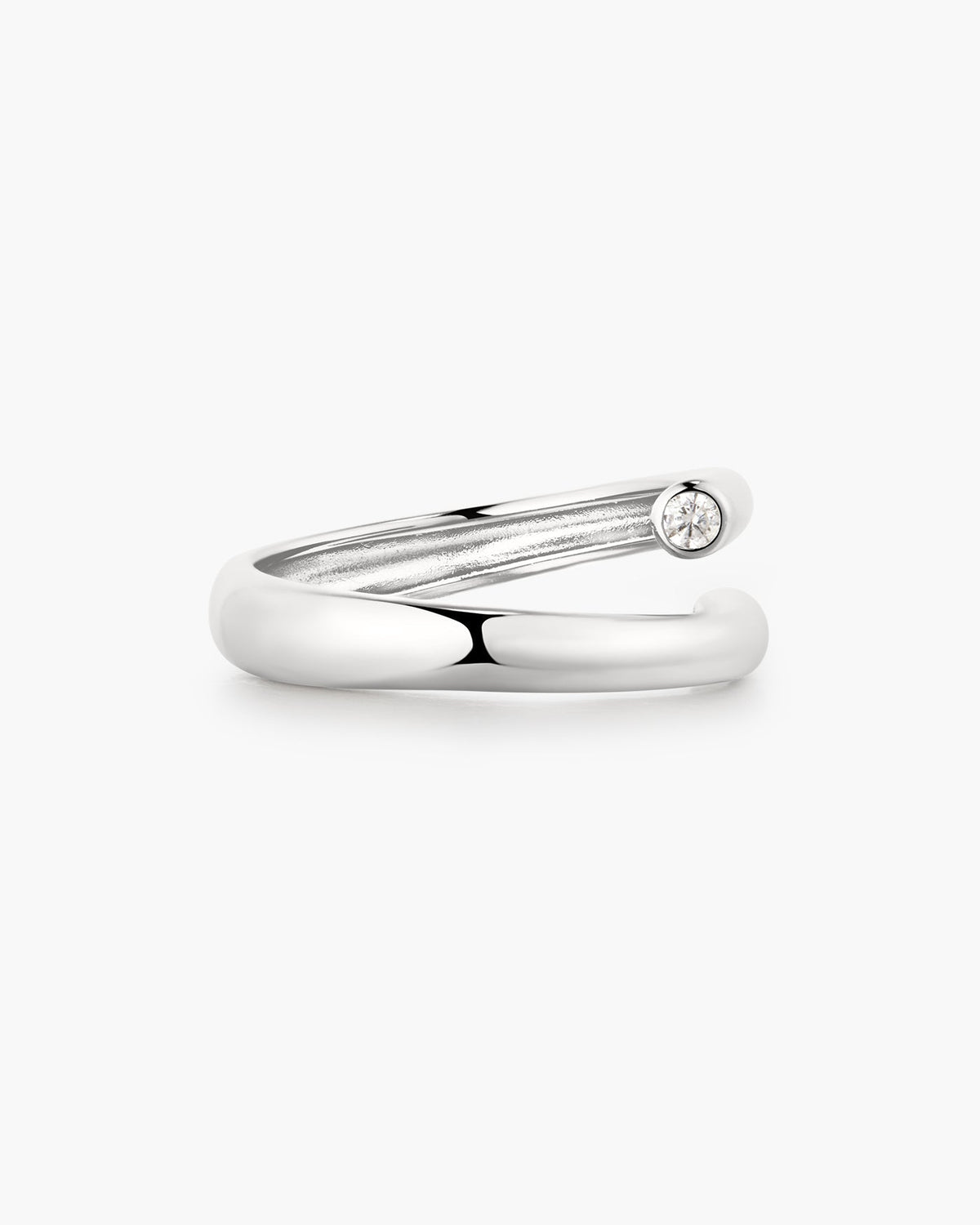 Ania Haie Silver Spiral Bezel-End Adjustable Ring R076-02H R076-02H front packshot
