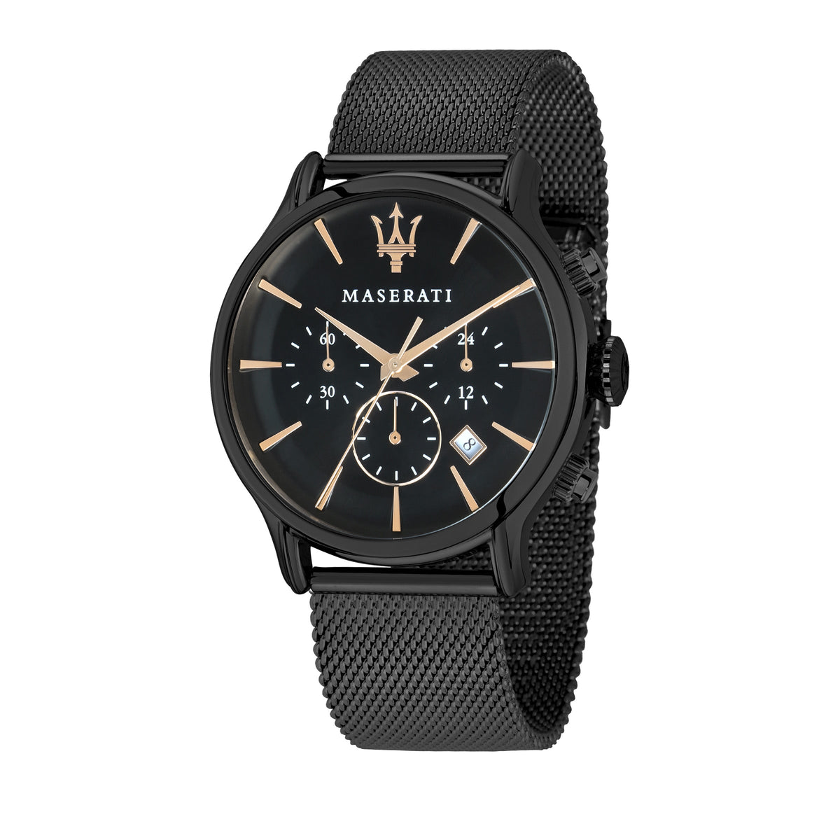 Maserati Epoca 42mm Black Steel Mesh Watch