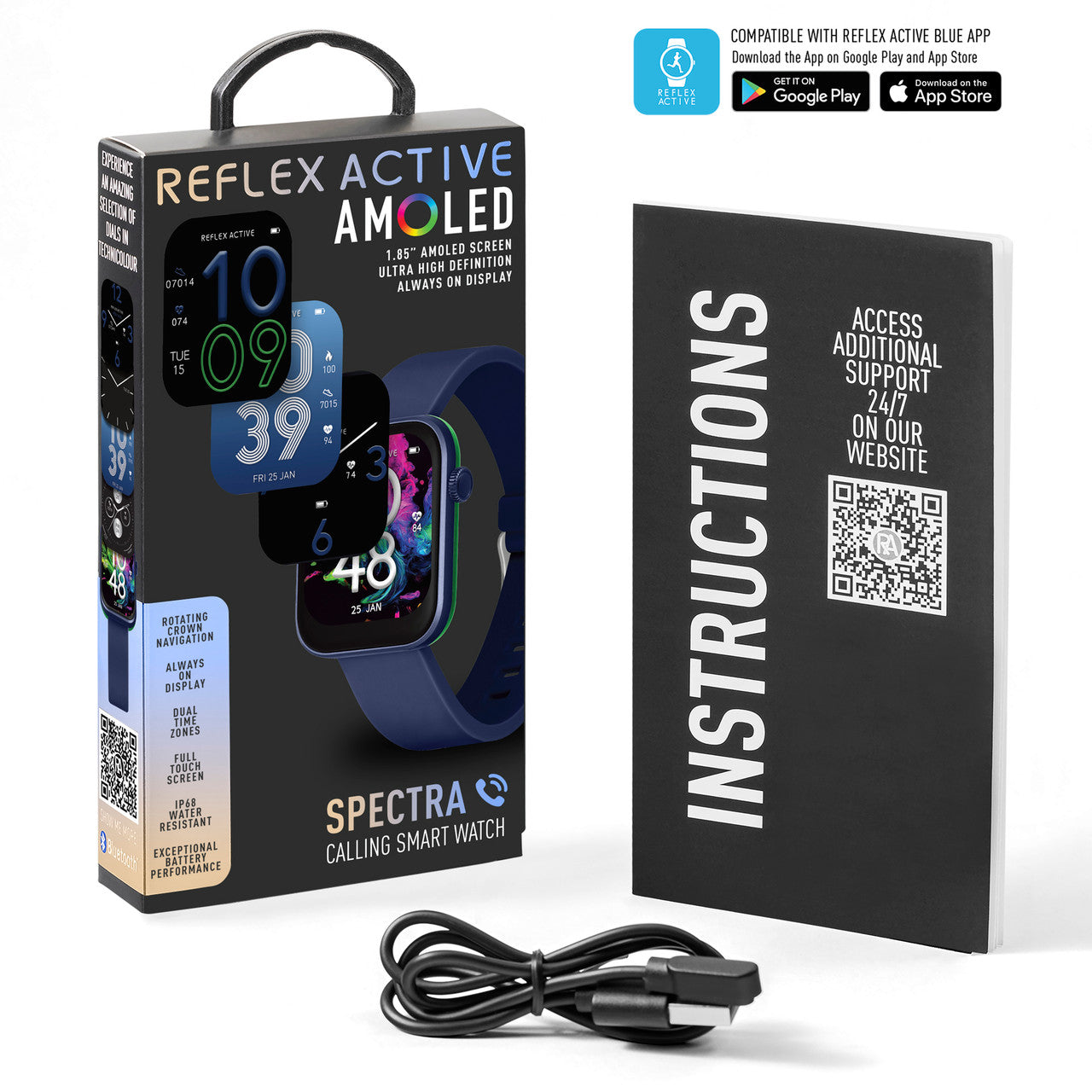 Reflex Active Series Spectra AMOLED Smart Watch Navy