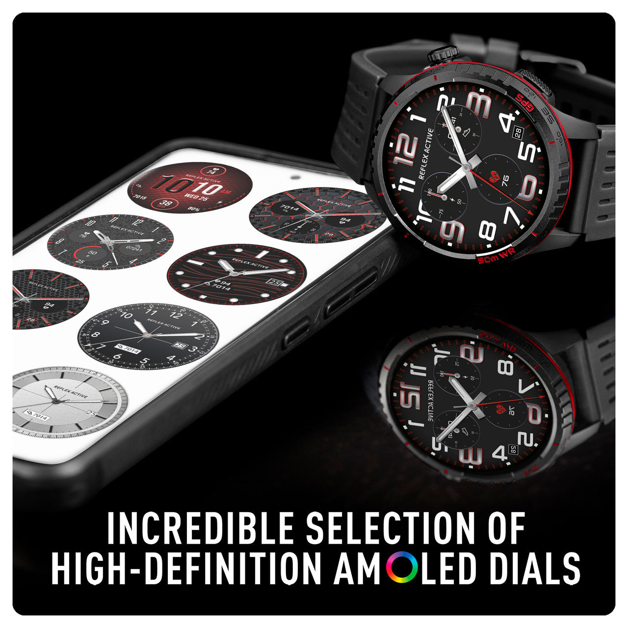 Reflex Active SeaVenture 5ATM Black Red Watch