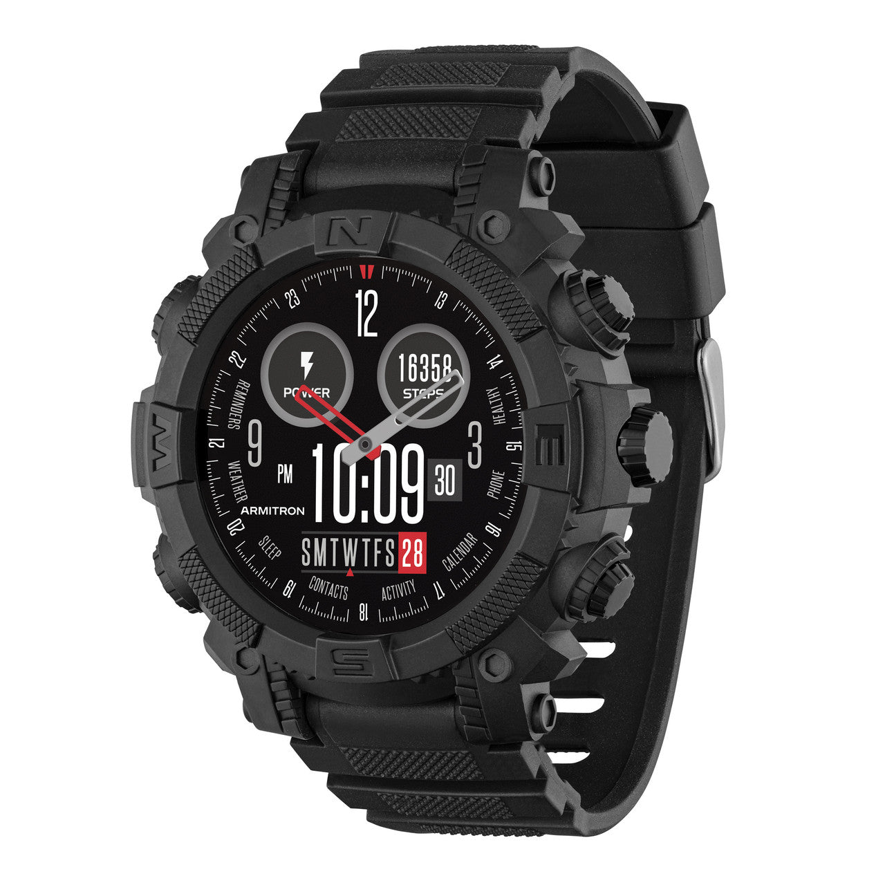Reflex Active Series 38 Black Silicone Strap Sports Smart Calling Watch