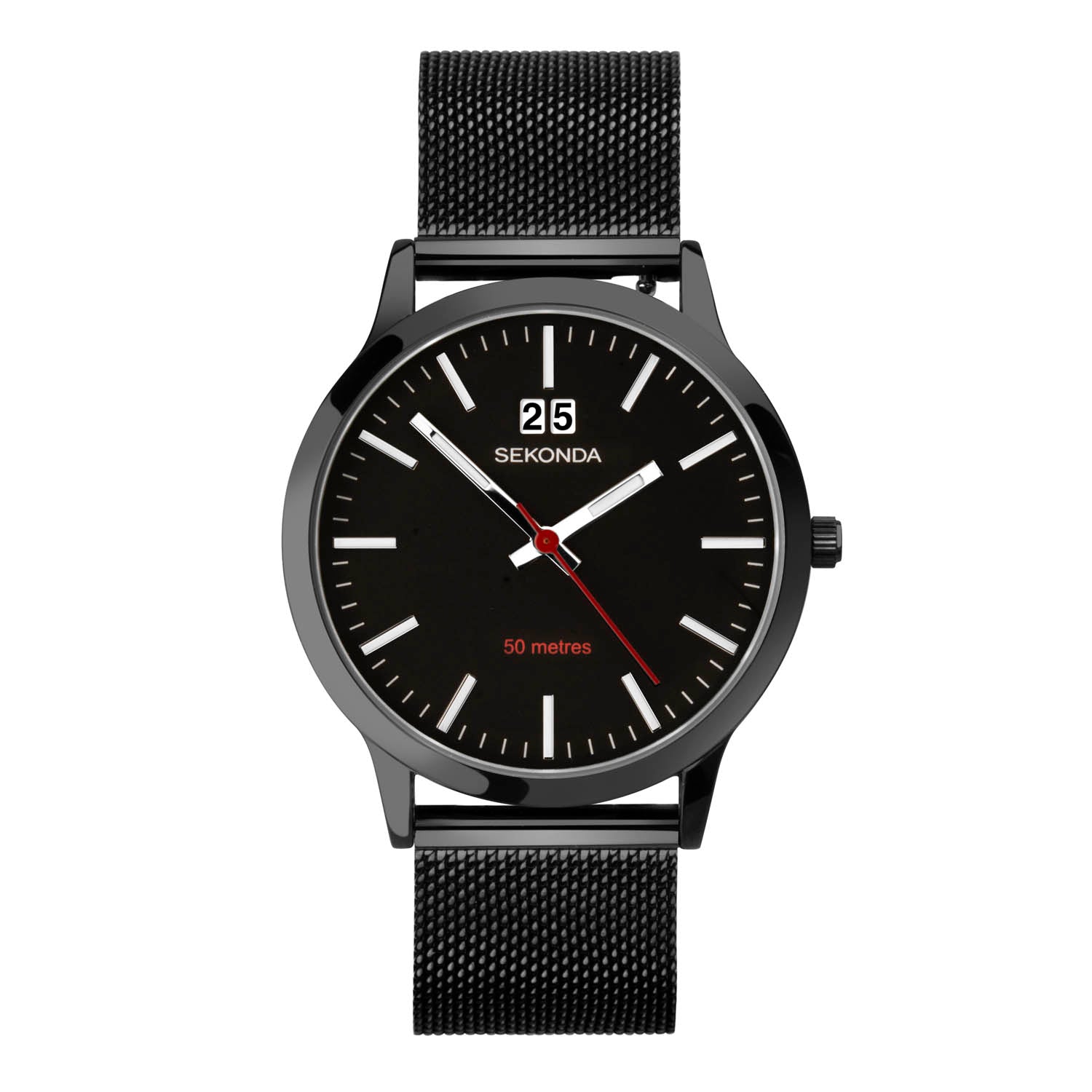 Sekonda Mens SK1942 Watch Black Mesh Band Stylish Durable Design
