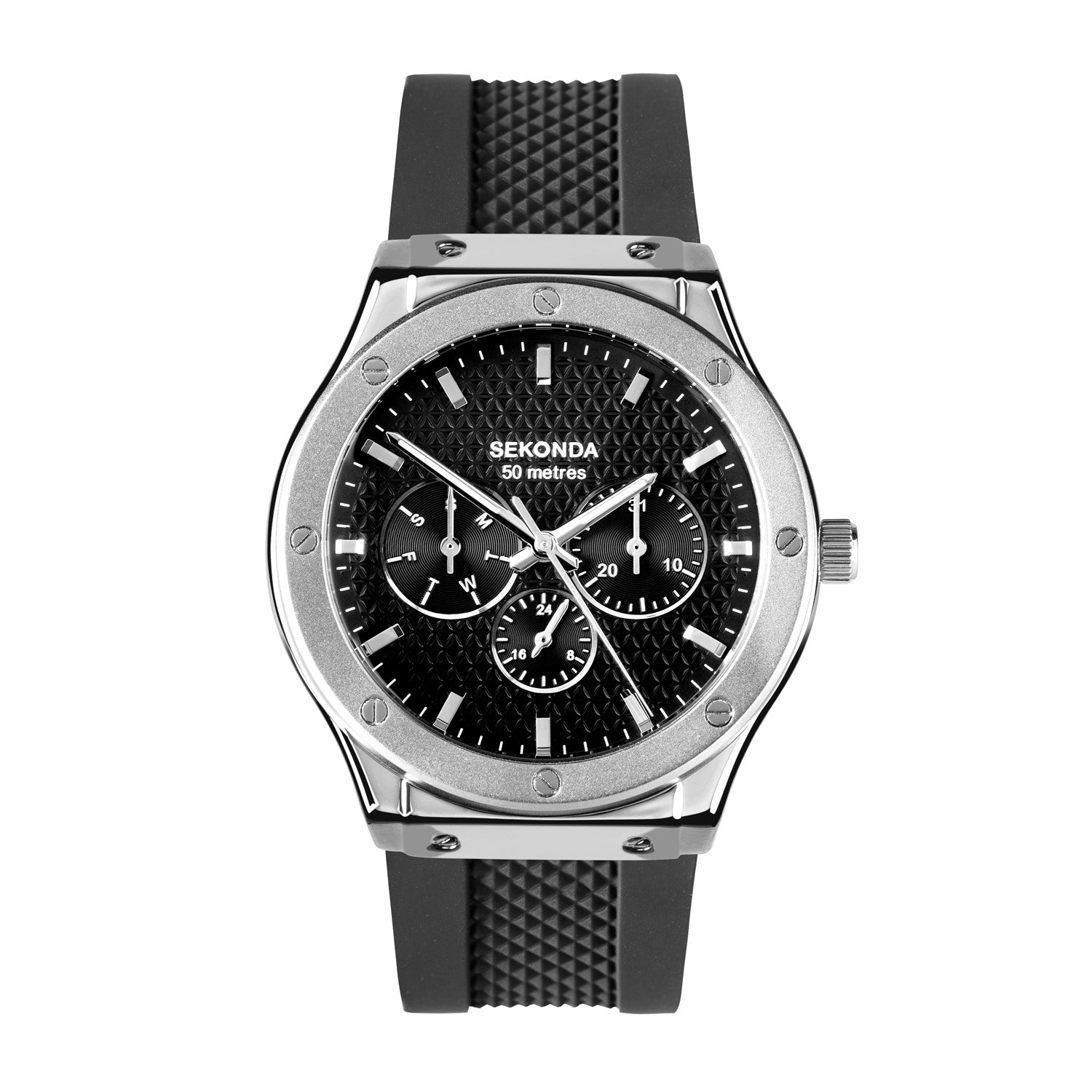Sekonda Titan 42mm Mens Watch Stainless Steel Modern Black Band
