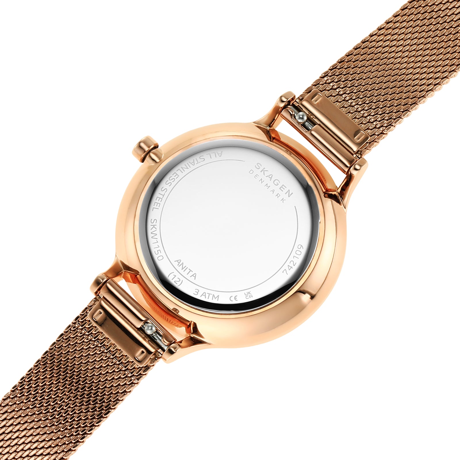 Skagen Anita Lille Rose Gold Stainless Steel Mesh Watch Set