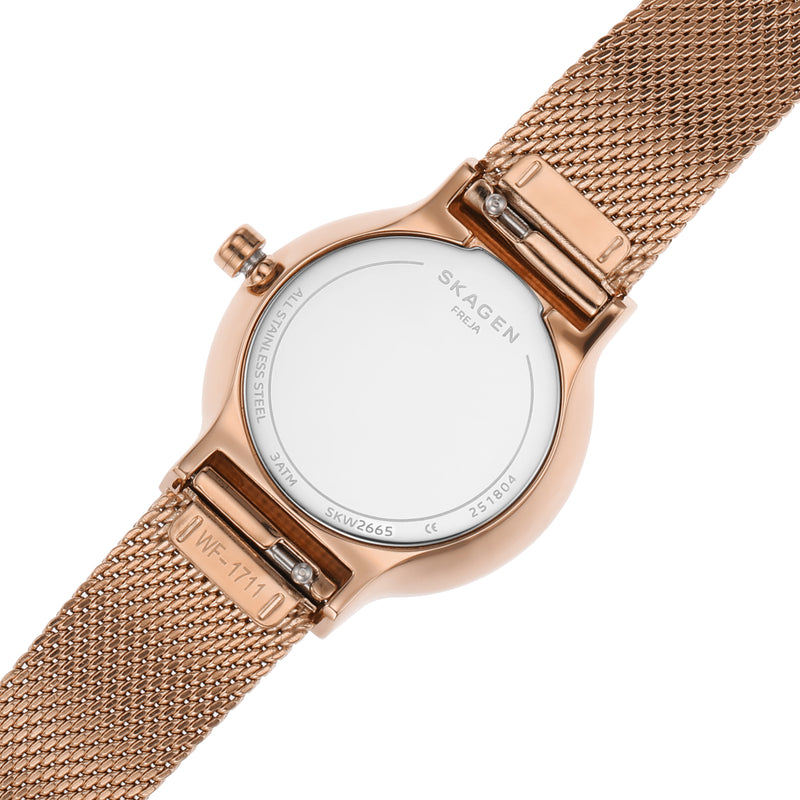 Elegant Skagen Freja Women's Rose Gold Watch with White Dial - Model SKW2665