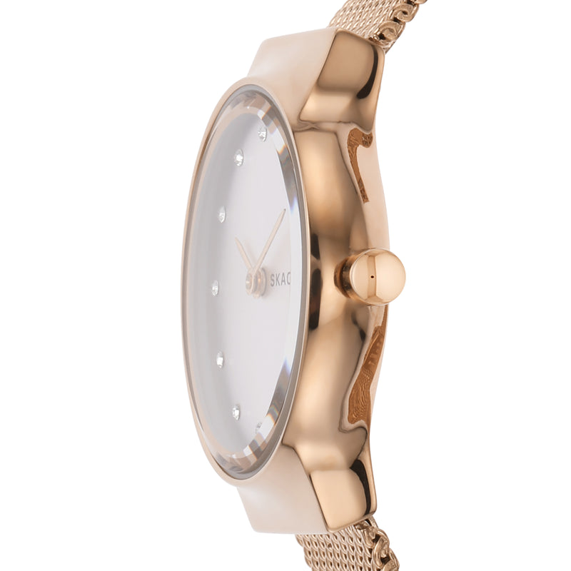 Elegant Skagen Freja Women's Rose Gold Watch with White Dial - Model SKW2665