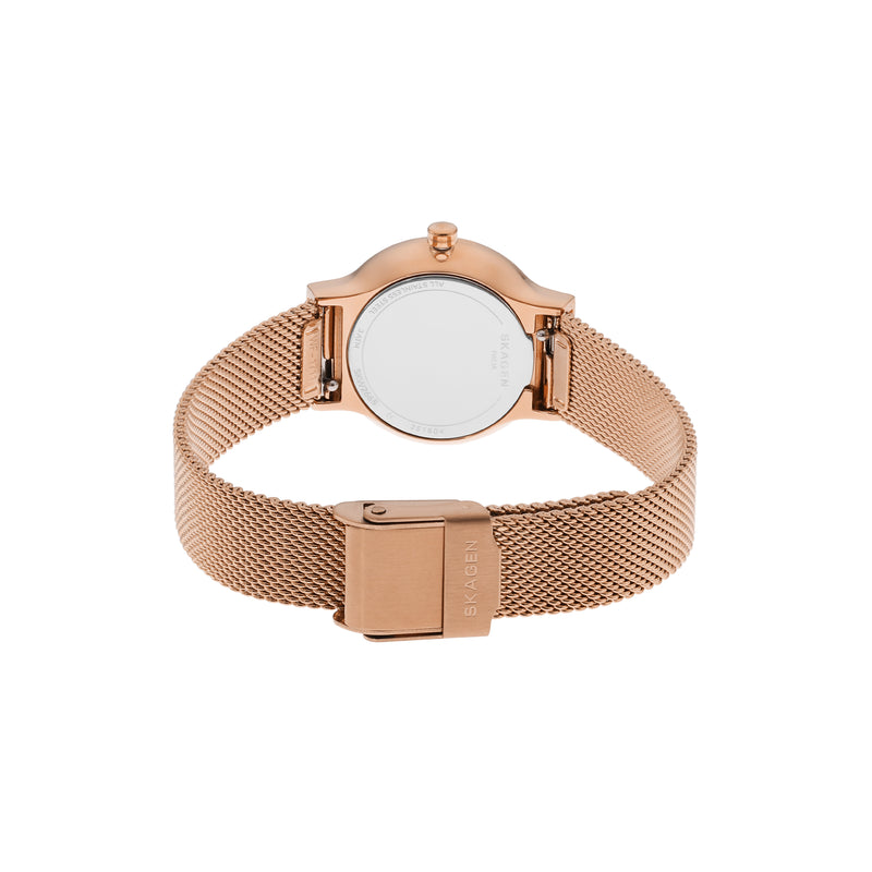 Elegant Skagen Freja Women's Rose Gold Watch with White Dial - Model SKW2665