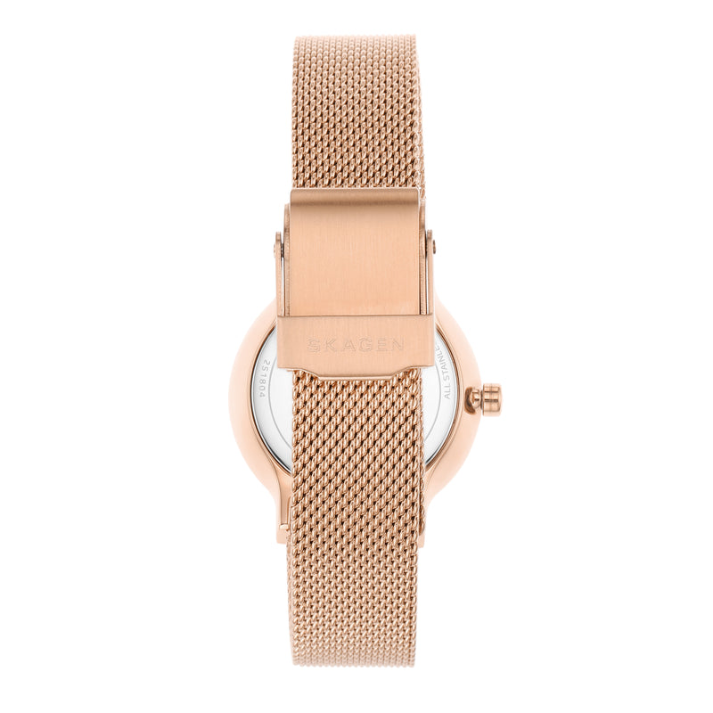 Elegant Skagen Freja Women's Rose Gold Watch with White Dial - Model SKW2665