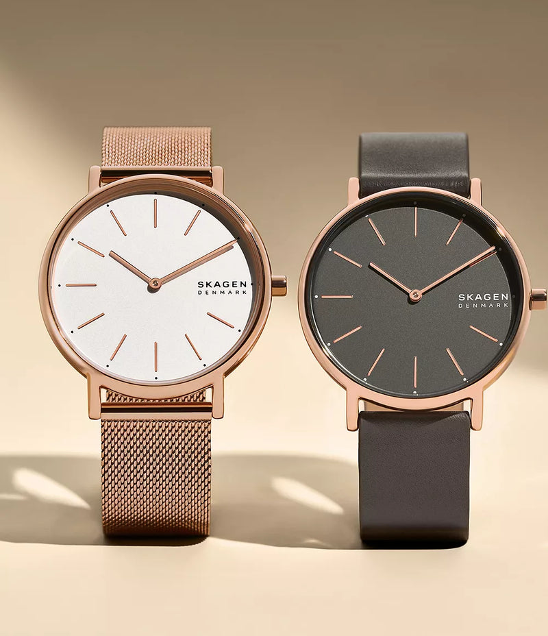 Elegant Skagen Signatur Rose Tone Mesh Band Watch SKW2784 Watch Direct