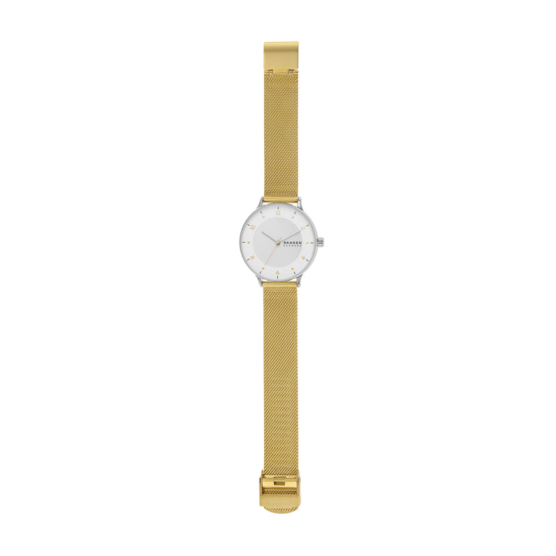 Skagen Riis Minimalist Gold Stainless Steel Mesh Watch SKW3092