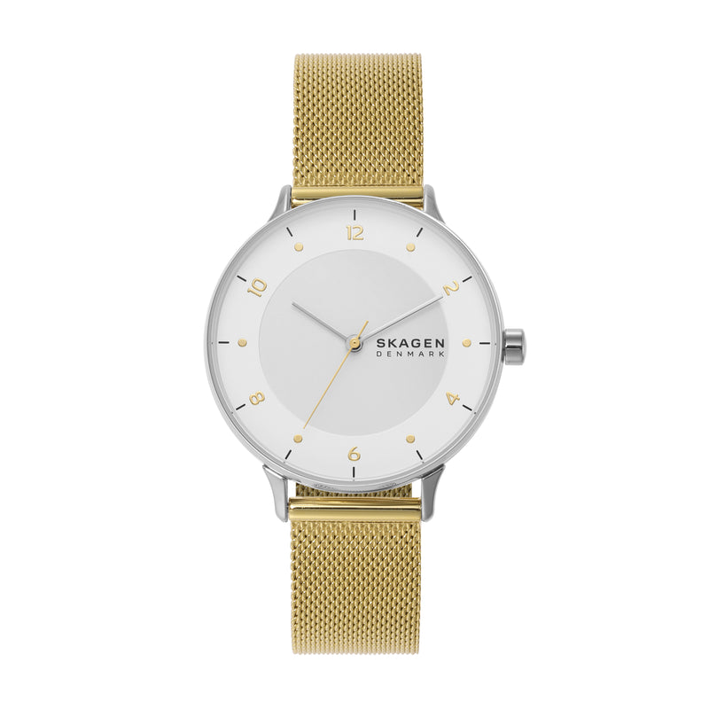 Skagen Riis Minimalist Gold Stainless Steel Mesh Watch SKW3092