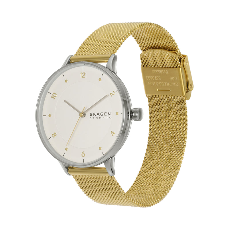 Skagen Riis Minimalist Gold Stainless Steel Mesh Watch SKW3092