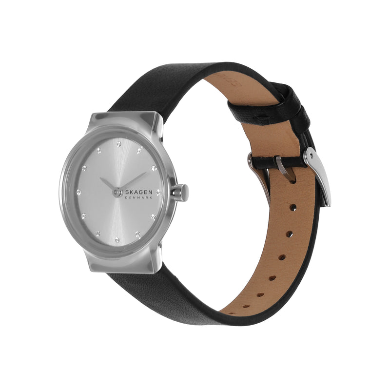 Freja black leather watch best sale