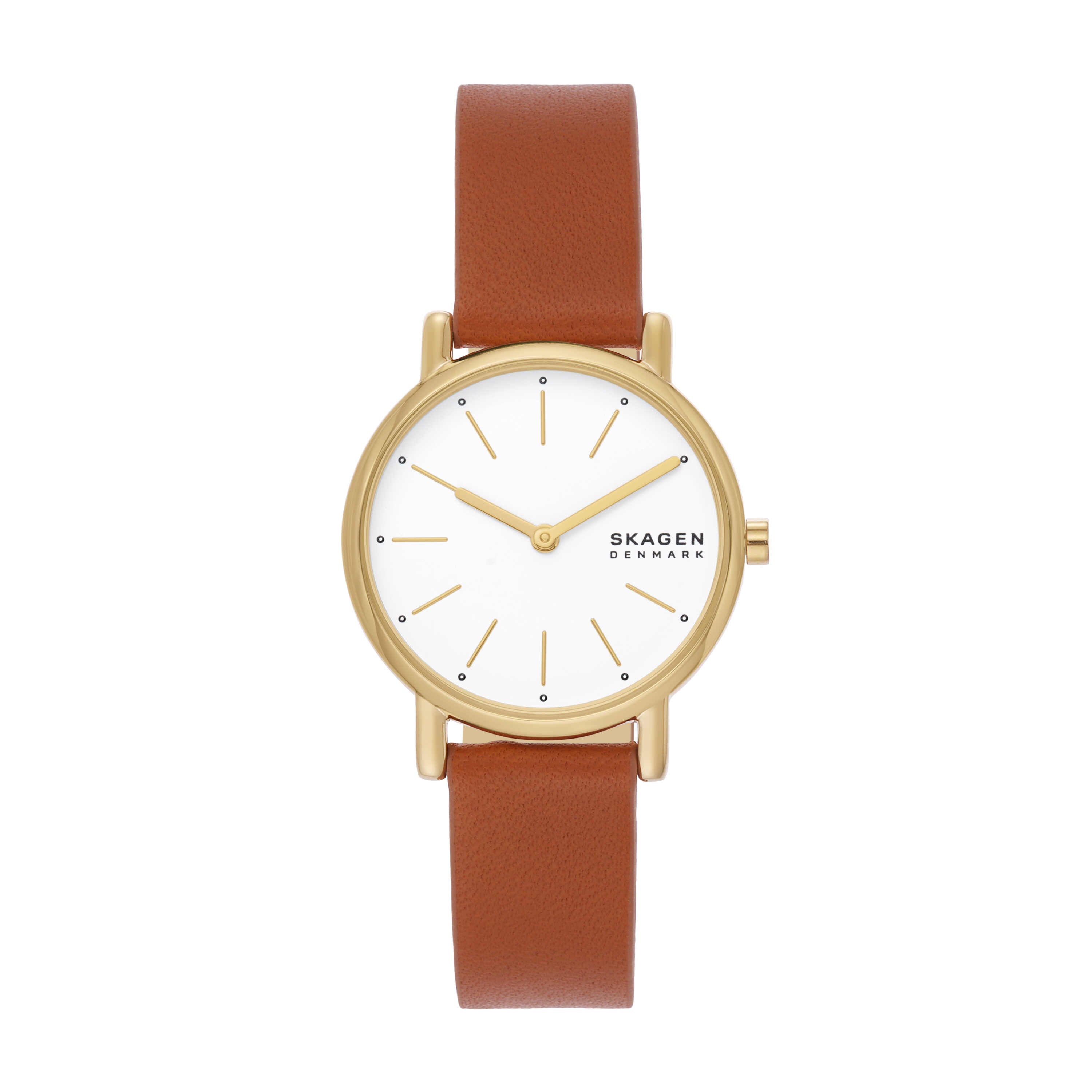 Skagen Signatur Lille White Dial Brown Leather Watch SKW3121