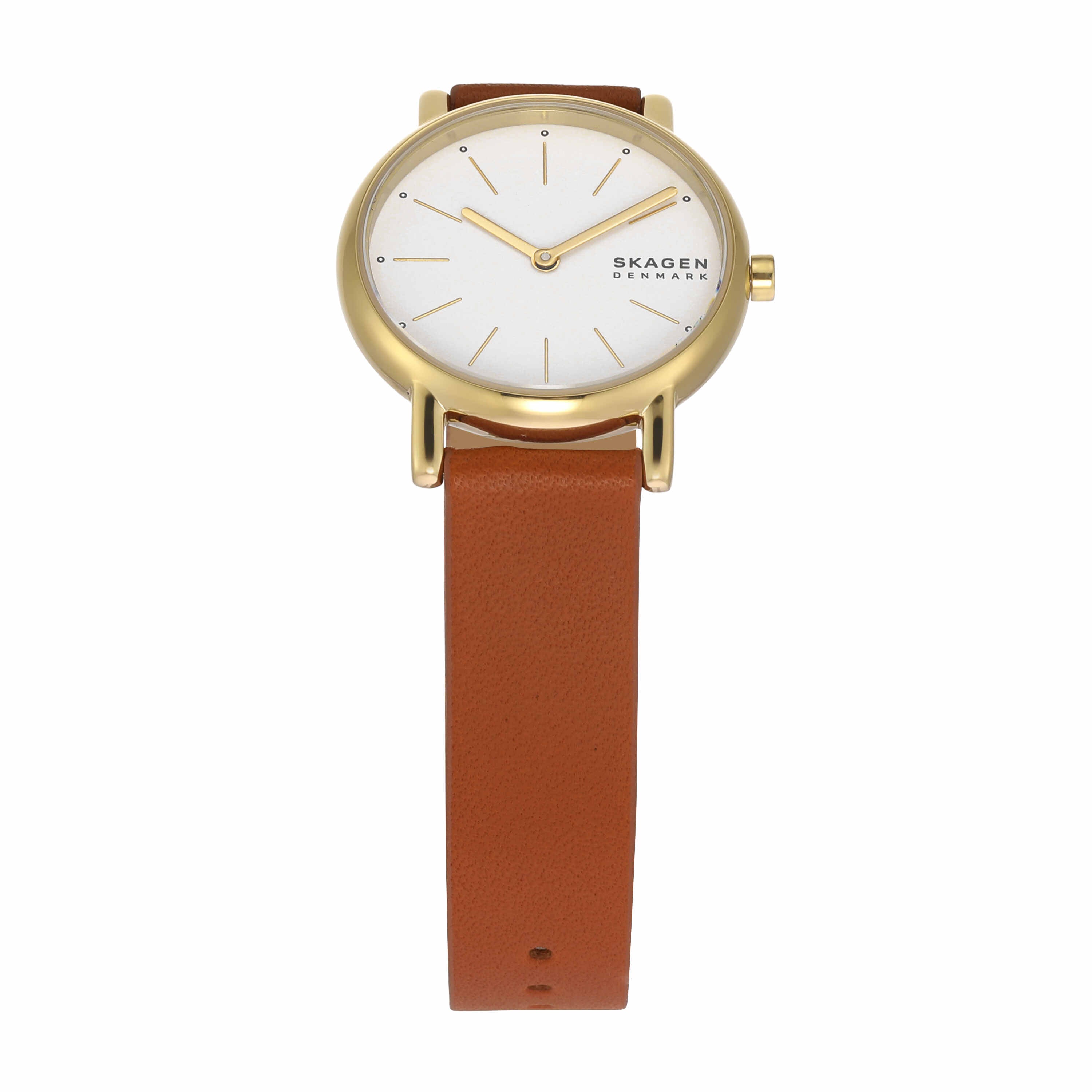Skagen Signatur Lille White Dial Brown Leather Watch SKW3121