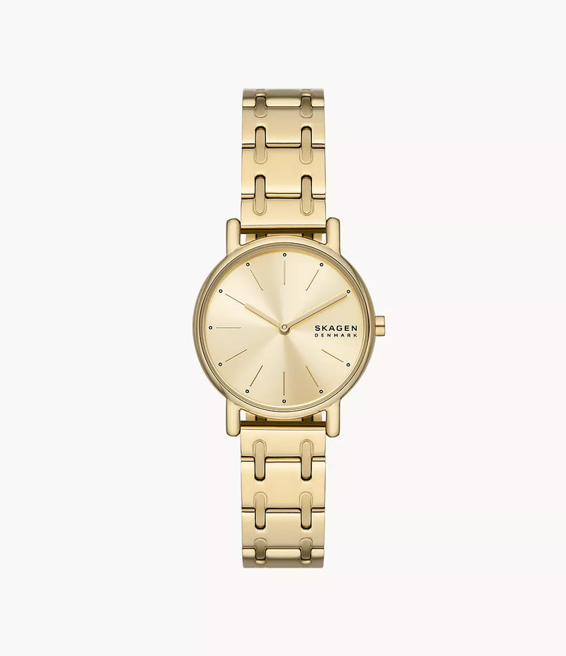 Elegant Skagen Signatur Lille Gold Stainless Steel Watch - Minimalist Two-Hand Design SKW3124