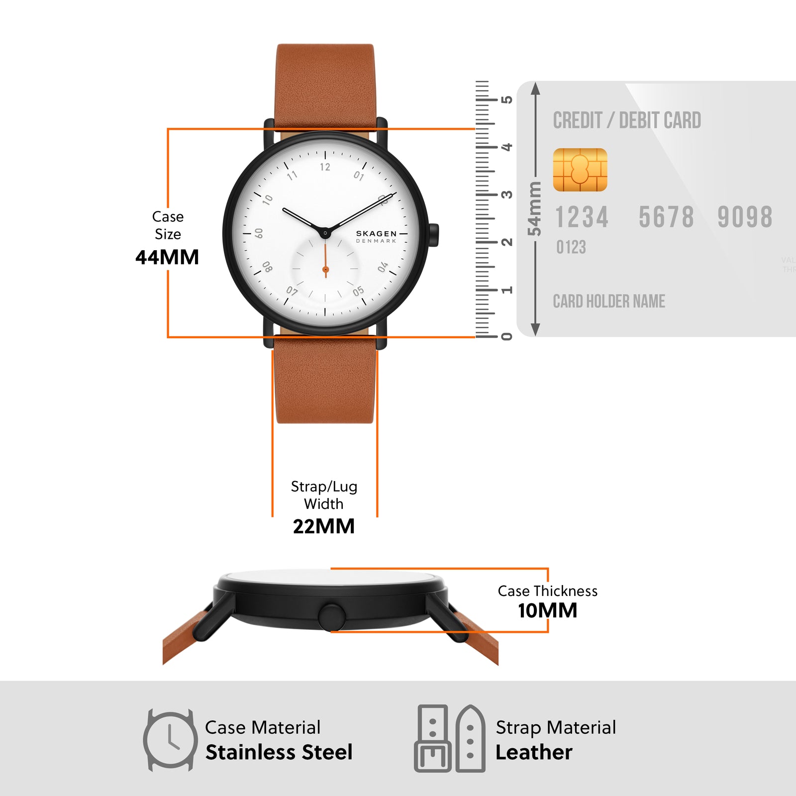 【美品】SKAGEN KUPPEL 44mm Amazon.com: Skagen Men's Kuppel Two-Hand Sub-Second Black