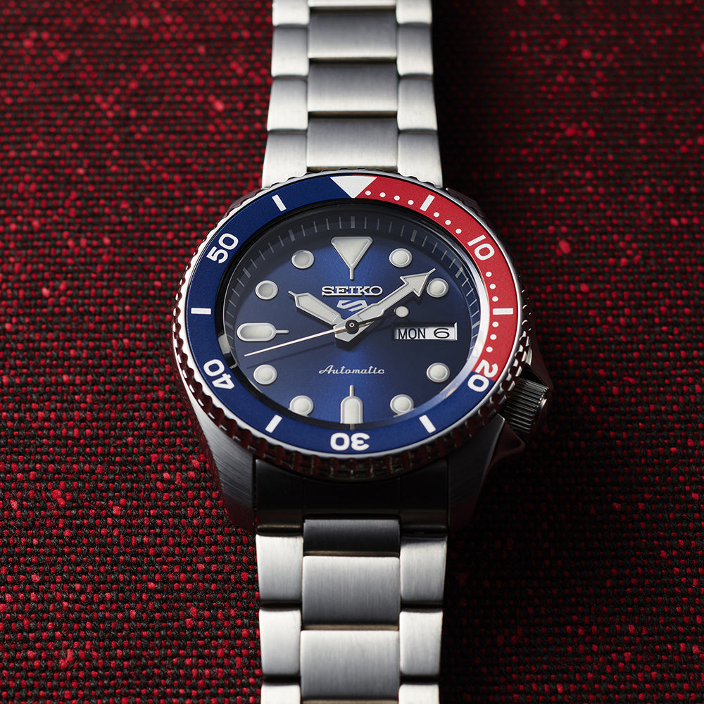 Seiko Sports Automatic Blue and Red Bezel Watch SRPD53K