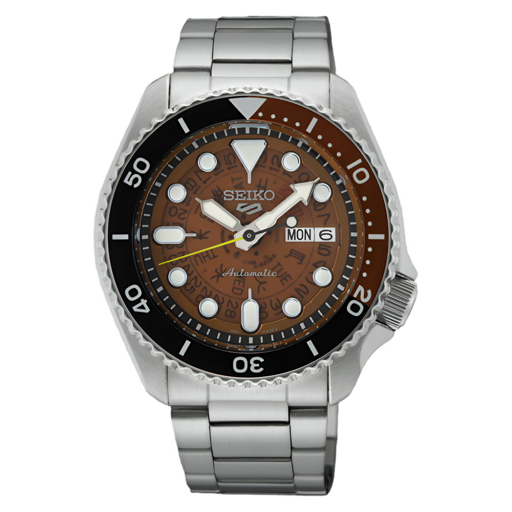 Seiko 5 Automatic Sports Brown Dial Stainless Steel Watch SRPJ47K