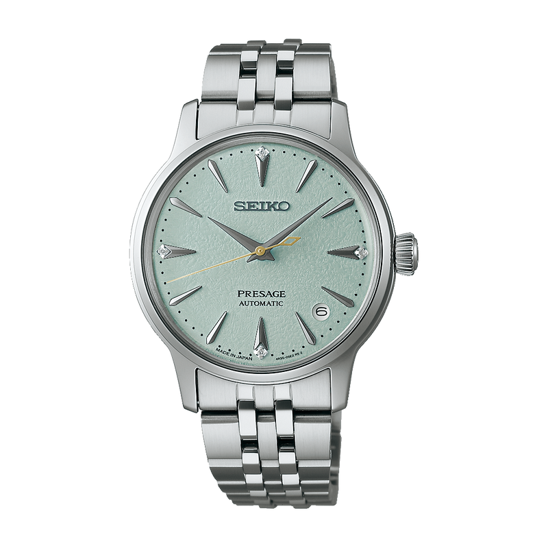 Seiko Presage Daytime 'Frozen Mojito' Automatic Blue Green Dial Watch with Diamonds SRPL63J
