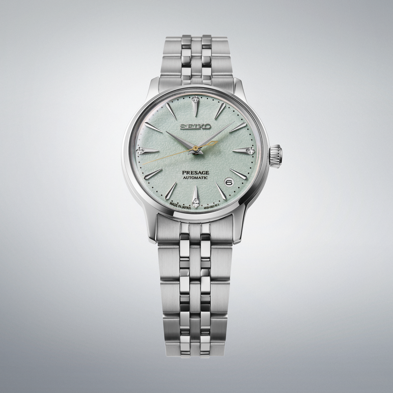 Seiko Presage Daytime 'Frozen Mojito' Automatic Blue Green Dial Watch with Diamonds SRPL63J