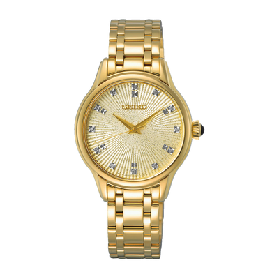 Seiko Gold Dimond Marker Ladies Watch SRZ552P