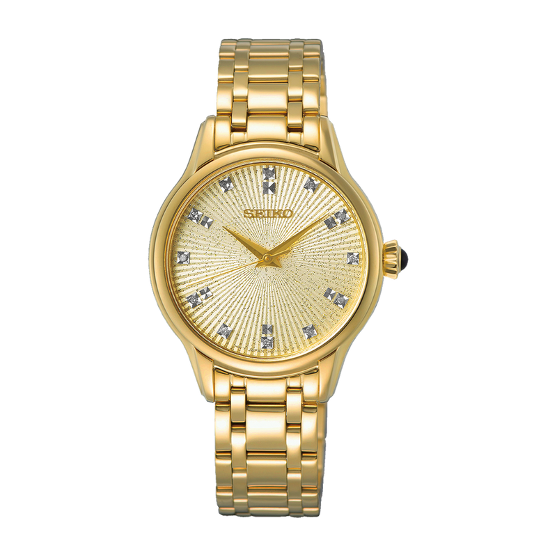 Seiko Gold Dimond Marker Ladies Watch SRZ552P