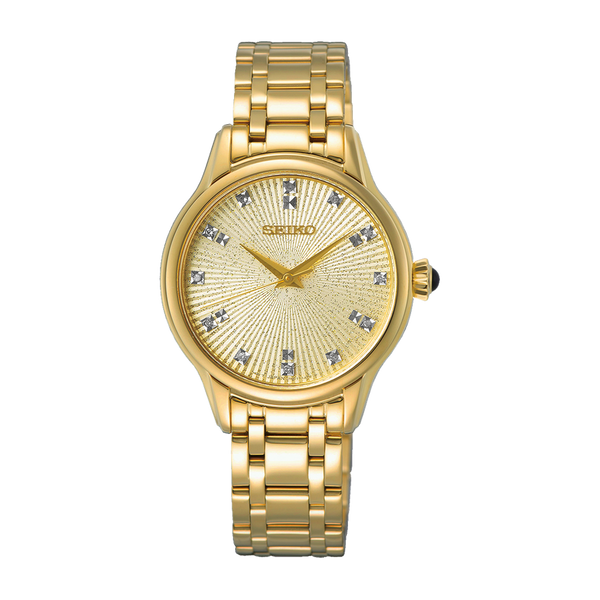Seiko Gold Dimond Marker Ladies Watch SRZ552P