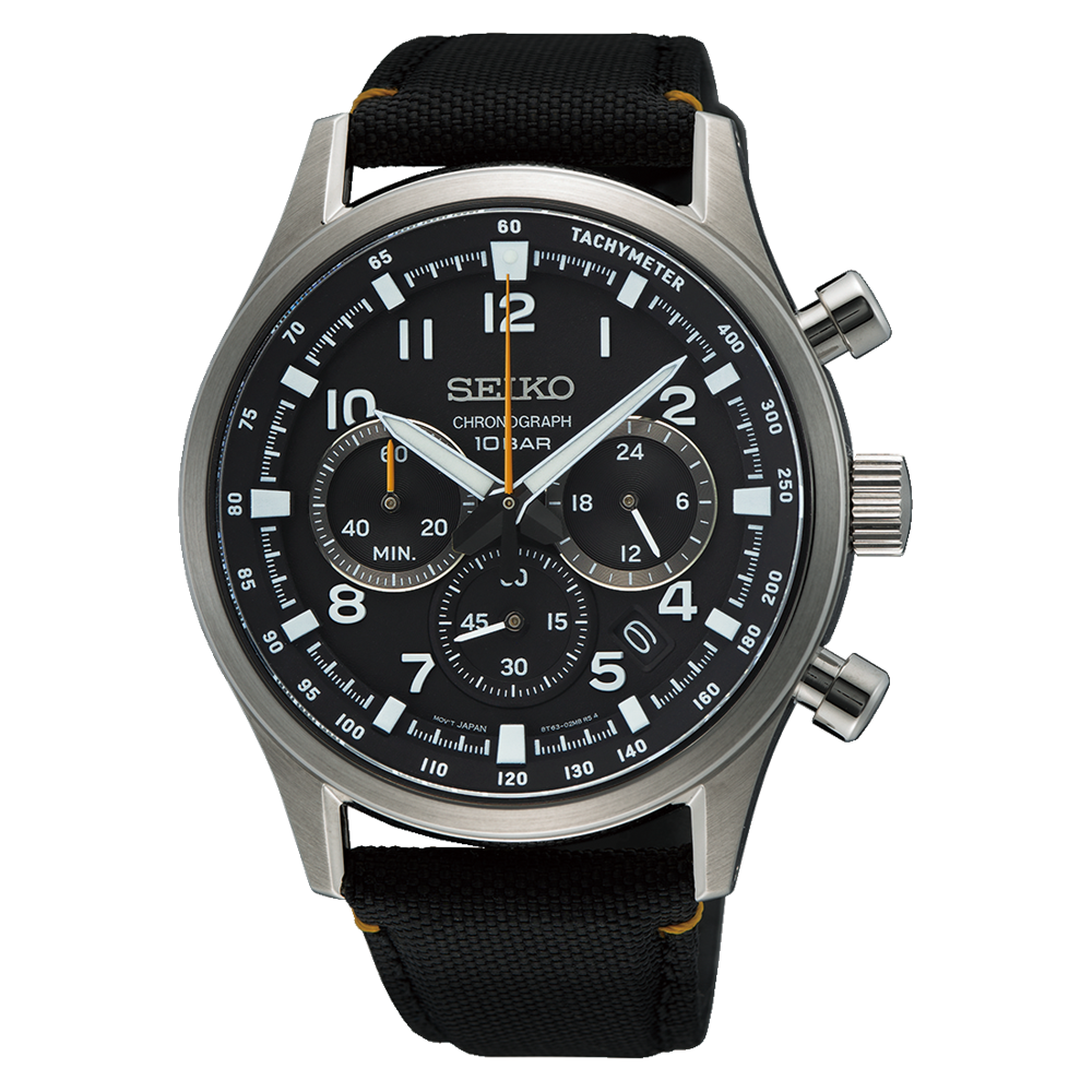 Seiko Conceptual Series Black Dial Nylon Strap Watch SSB449P