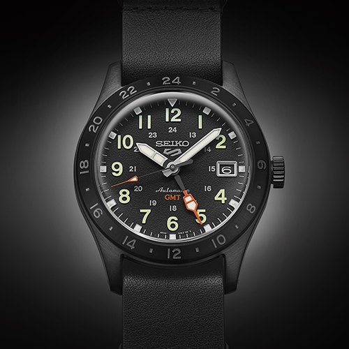 Seiko All Black GMT Field Sports Men's Watch SSK025K