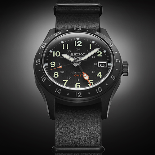 Seiko All Black GMT Field Sports Men's Watch SSK025K